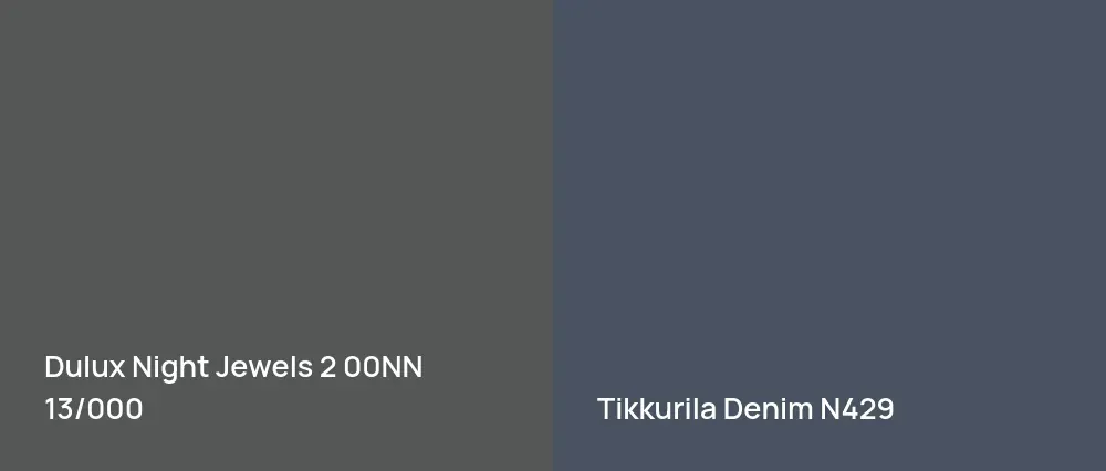 Dulux Night Jewels 2 00NN 13/000 vs Tikkurila Denim N429