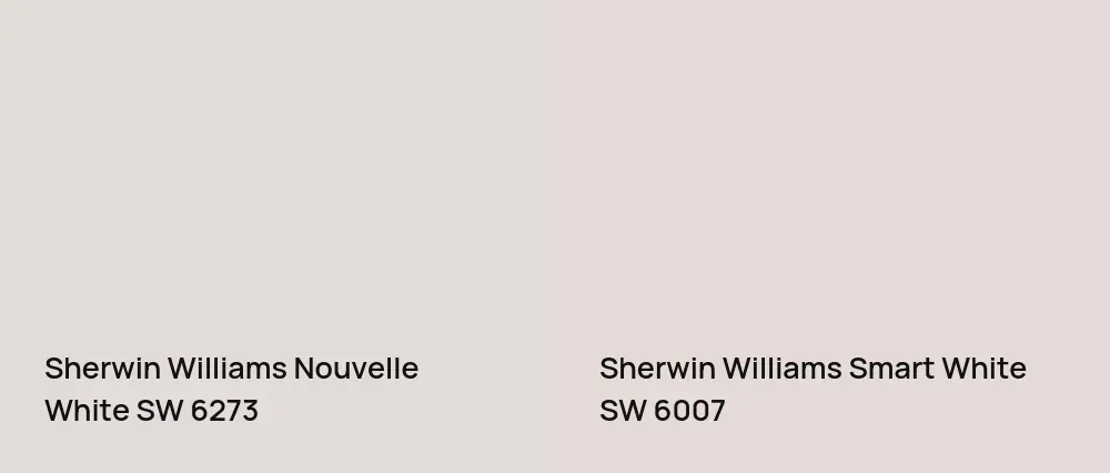 Sherwin Williams Nouvelle White SW 6273 vs Sherwin Williams Smart White SW 6007