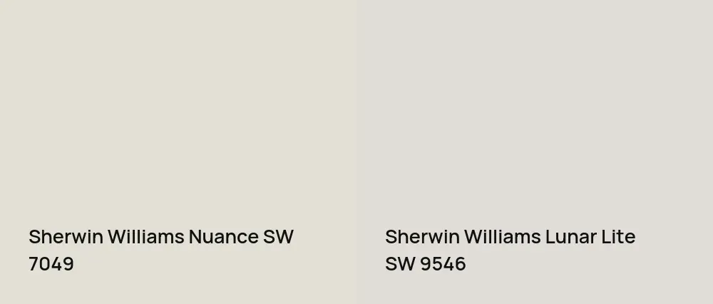 Sherwin Williams Nuance SW 7049 vs Sherwin Williams Lunar Lite SW 9546