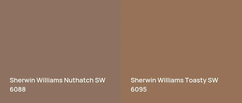 Sherwin Williams Nuthatch SW 6088 vs Sherwin Williams Toasty SW 6095