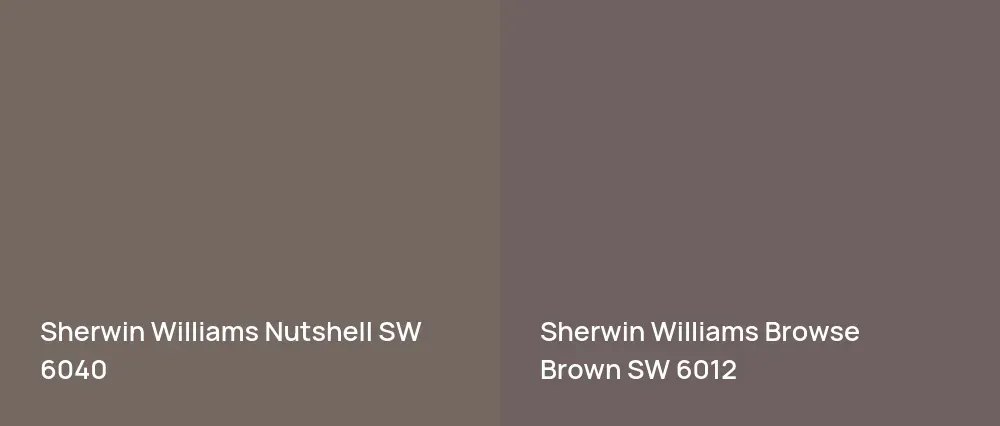 Sherwin Williams Nutshell SW 6040 vs Sherwin Williams Browse Brown SW 6012