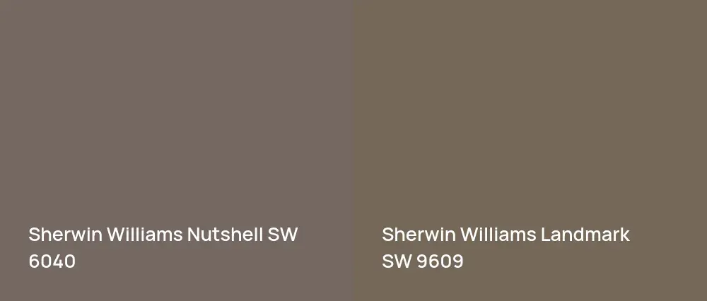 Sherwin Williams Nutshell SW 6040 vs Sherwin Williams Landmark SW 9609