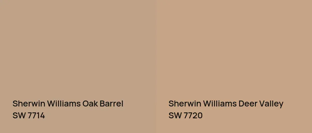 Sherwin Williams Oak Barrel SW 7714 vs Sherwin Williams Deer Valley SW 7720