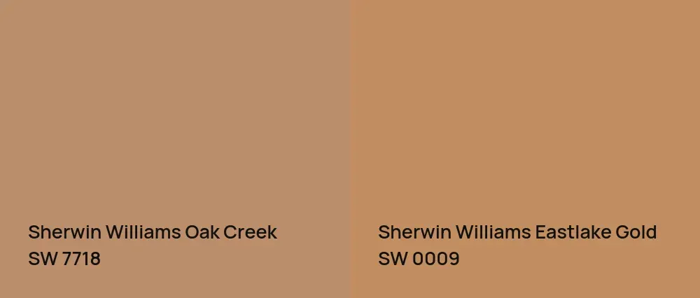 Sherwin Williams Oak Creek SW 7718 vs Sherwin Williams Eastlake Gold SW 0009