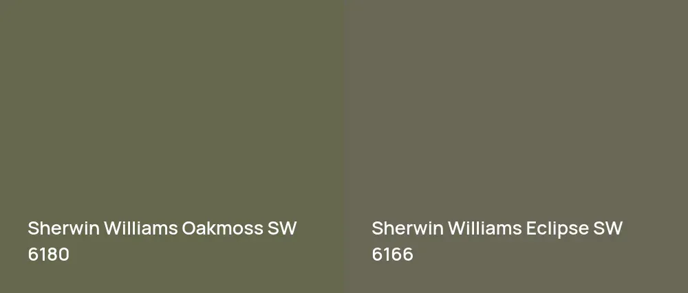 Sherwin Williams Oakmoss SW 6180 vs Sherwin Williams Eclipse SW 6166