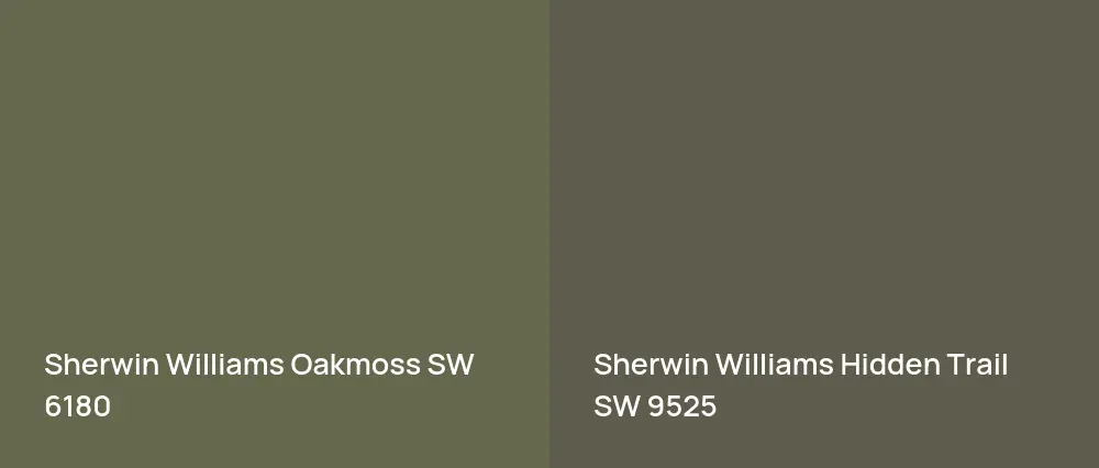 Sherwin Williams Oakmoss SW 6180 vs Sherwin Williams Hidden Trail SW 9525