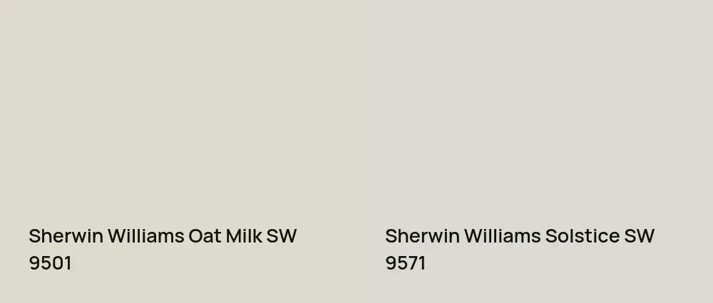 Sherwin Williams Oat Milk SW 9501 vs Sherwin Williams Solstice SW 9571