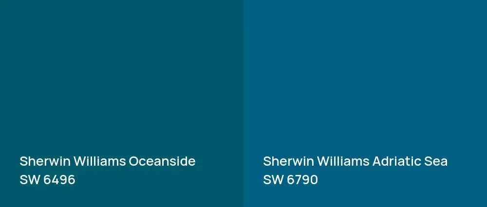 Sherwin Williams Oceanside SW 6496 vs Sherwin Williams Adriatic Sea SW 6790