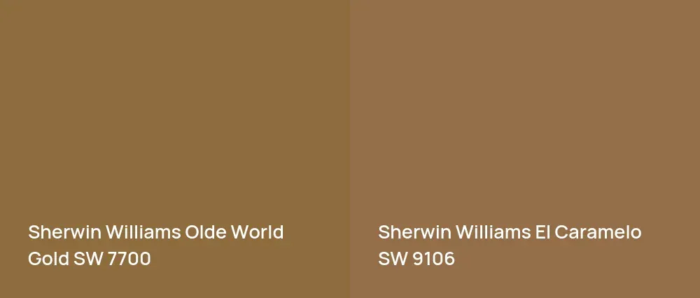 Sherwin Williams Olde World Gold SW 7700 vs Sherwin Williams El Caramelo SW 9106