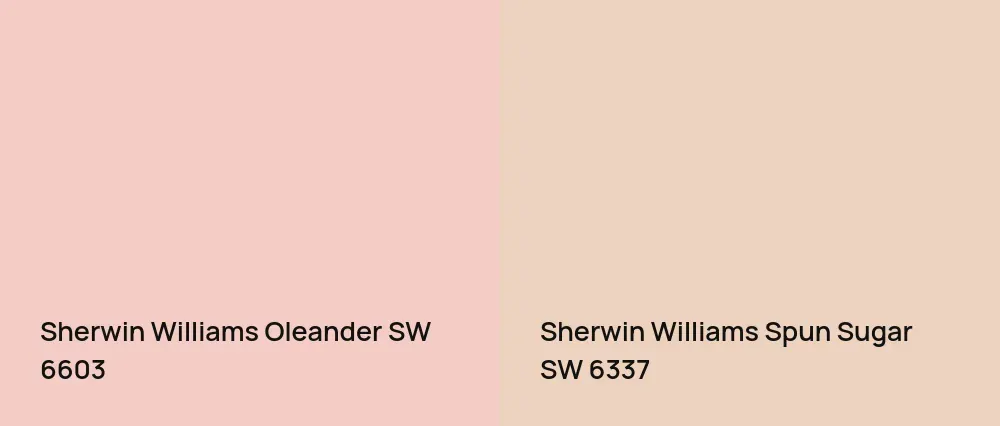 Sherwin Williams Oleander SW 6603 vs Sherwin Williams Spun Sugar SW 6337