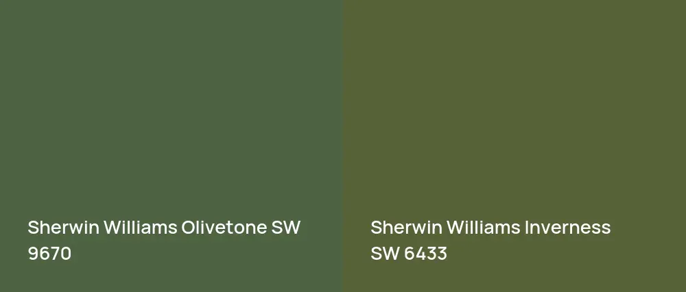 Sherwin Williams Olivetone SW 9670 vs Sherwin Williams Inverness SW 6433
