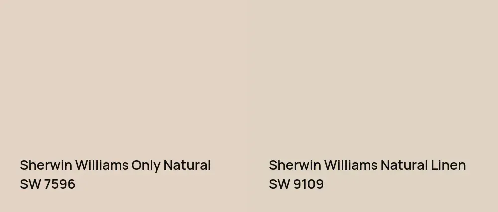 Sherwin Williams Only Natural SW 7596 vs Sherwin Williams Natural Linen SW 9109