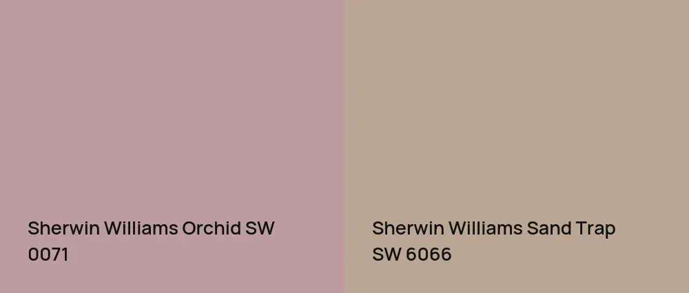 Sherwin Williams Orchid SW 0071 vs Sherwin Williams Sand Trap SW 6066