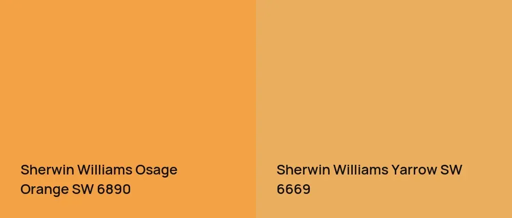 Sherwin Williams Osage Orange SW 6890 vs Sherwin Williams Yarrow SW 6669