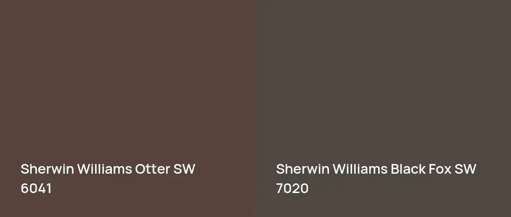 Sherwin Williams Otter SW 6041 vs Sherwin Williams Black Fox SW 7020