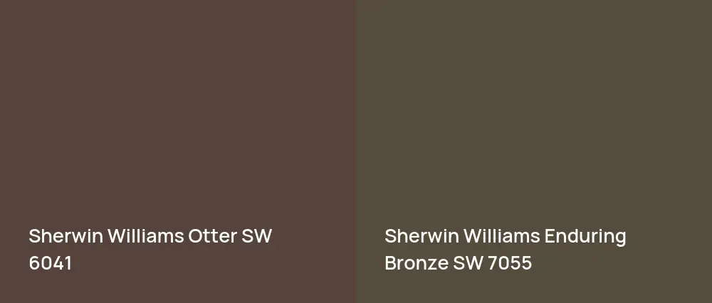 Sherwin Williams Otter SW 6041 vs Sherwin Williams Enduring Bronze SW 7055