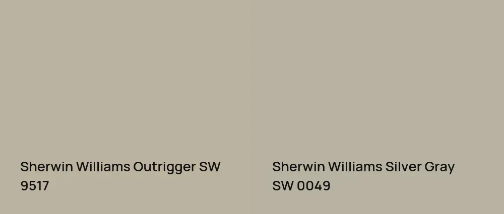 Sherwin Williams Outrigger SW 9517 vs Sherwin Williams Silver Gray SW 0049