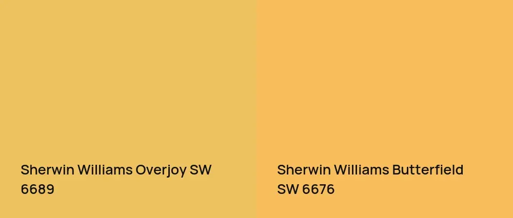 Sherwin Williams Overjoy SW 6689 vs Sherwin Williams Butterfield SW 6676