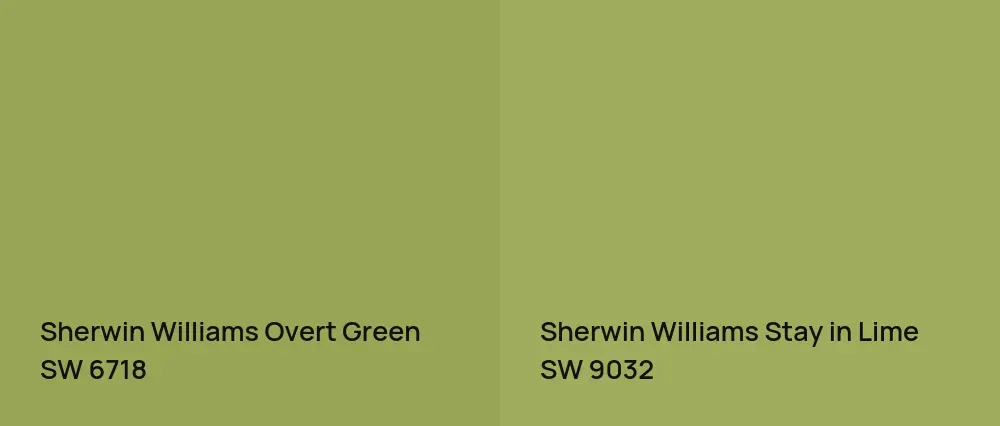 Sherwin Williams Overt Green SW 6718 vs Sherwin Williams Stay in Lime SW 9032