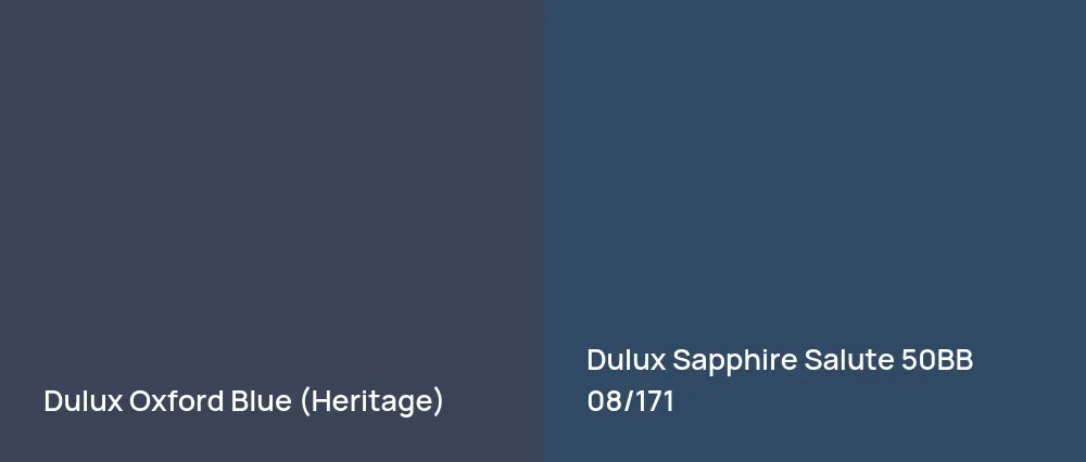 Dulux Oxford Blue (Heritage)  vs Dulux Sapphire Salute 50BB 08/171
