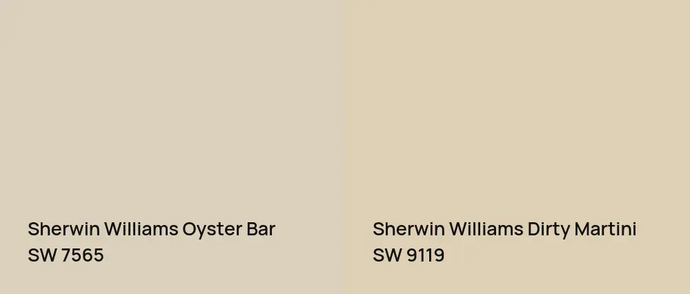 Sherwin Williams Oyster Bar SW 7565 vs Sherwin Williams Dirty Martini SW 9119