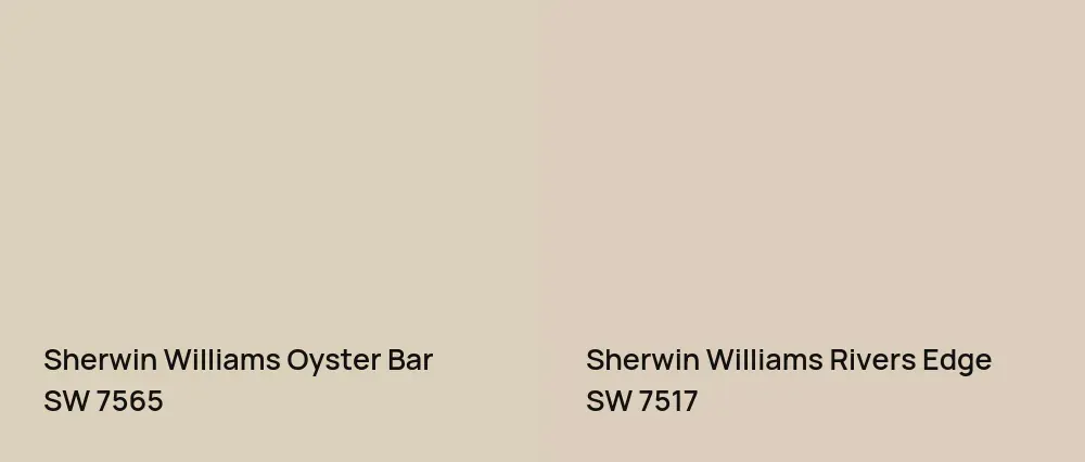 Sherwin Williams Oyster Bar SW 7565 vs Sherwin Williams Rivers Edge SW 7517