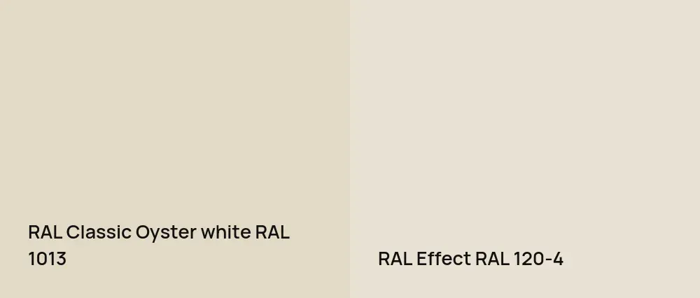 RAL Classic  Oyster white RAL 1013 vs RAL Effect  RAL 120-4