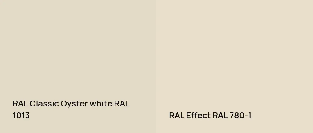 RAL Classic  Oyster white RAL 1013 vs RAL Effect  RAL 780-1