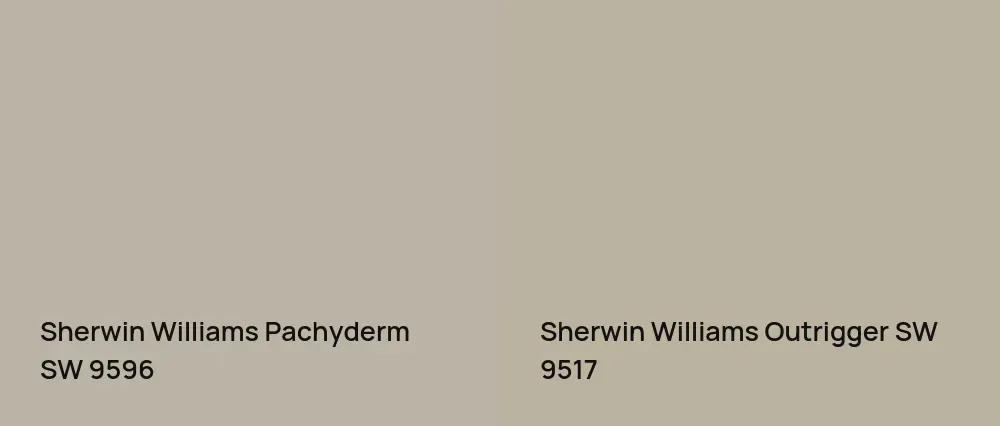 Sherwin Williams Pachyderm SW 9596 vs Sherwin Williams Outrigger SW 9517