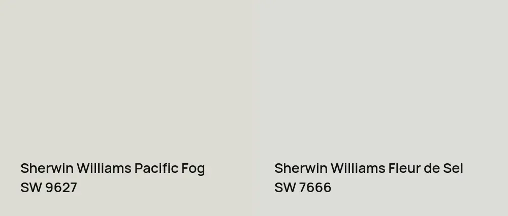 Sherwin Williams Pacific Fog SW 9627 vs Sherwin Williams Fleur de Sel SW 7666