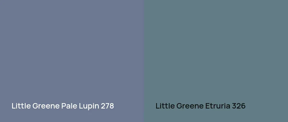 Little Greene Pale Lupin 278 vs Little Greene Etruria 326