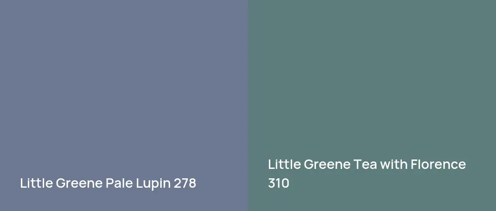 Little Greene Pale Lupin 278 vs Little Greene Tea with Florence 310