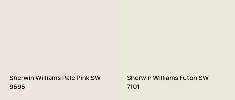 Sherwin Williams Pale Pink SW 9696 vs Sherwin Williams Futon SW 7101