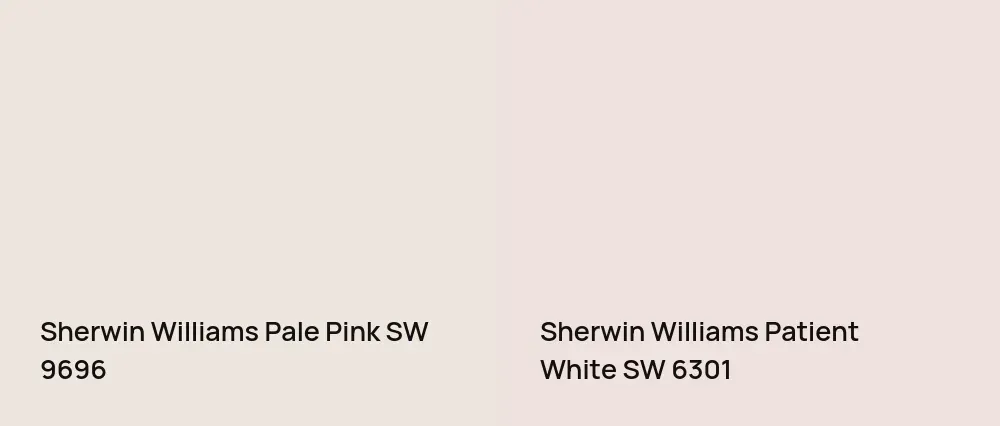 Sherwin Williams Pale Pink SW 9696 vs Sherwin Williams Patient White SW 6301