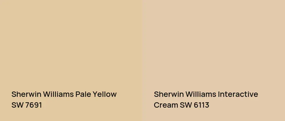 Sherwin Williams Pale Yellow SW 7691 vs Sherwin Williams Interactive Cream SW 6113