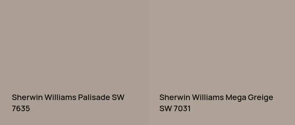 Sherwin Williams Palisade SW 7635 vs Sherwin Williams Mega Greige SW 7031