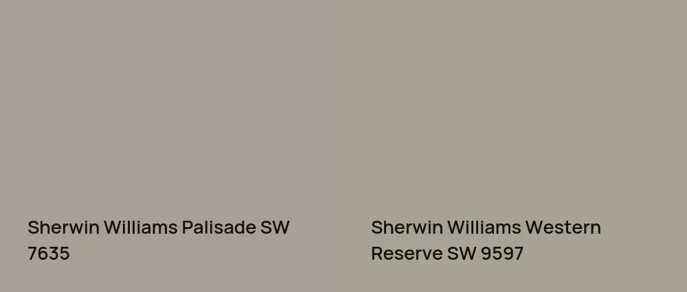 Sherwin Williams Palisade SW 7635 vs Sherwin Williams Western Reserve SW 9597