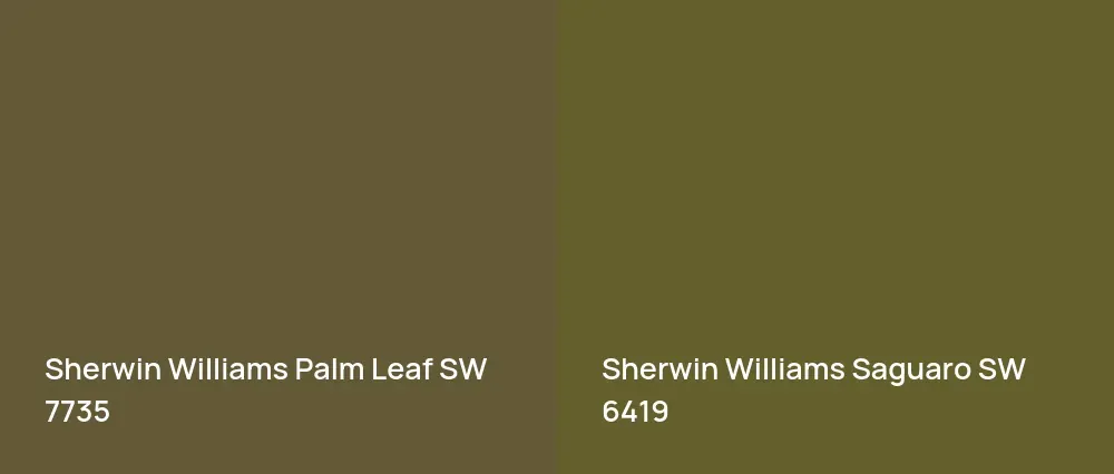 Sherwin Williams Palm Leaf SW 7735 vs Sherwin Williams Saguaro SW 6419