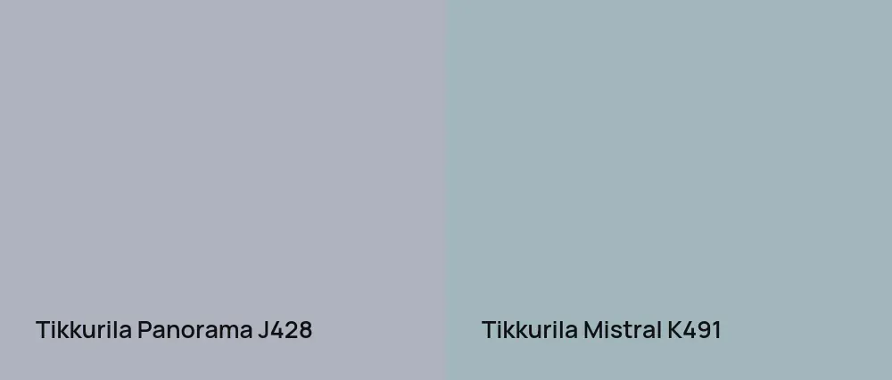 Tikkurila Panorama J428 vs Tikkurila Mistral K491