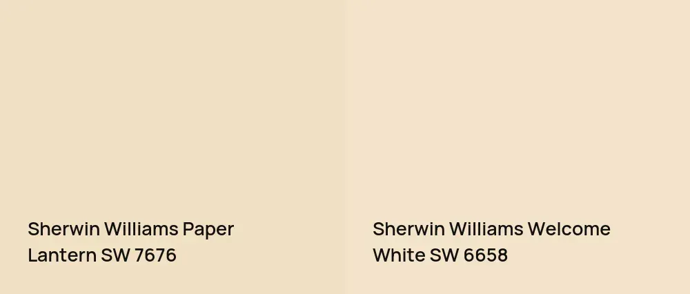 Sherwin Williams Paper Lantern SW 7676 vs Sherwin Williams Welcome White SW 6658