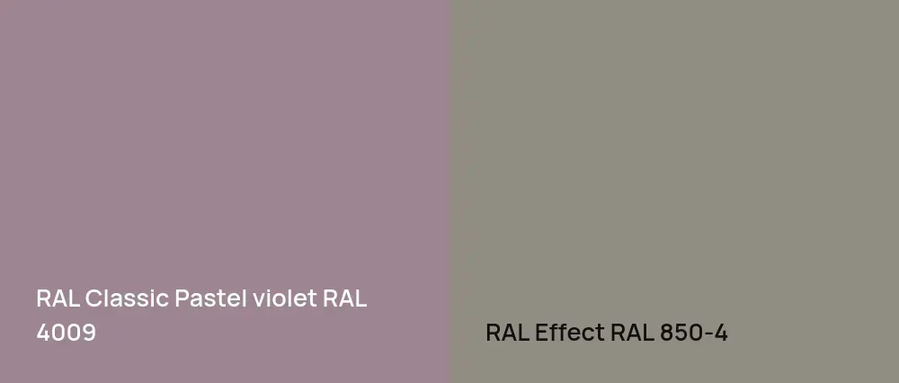 RAL Classic  Pastel violet RAL 4009 vs RAL Effect  RAL 850-4