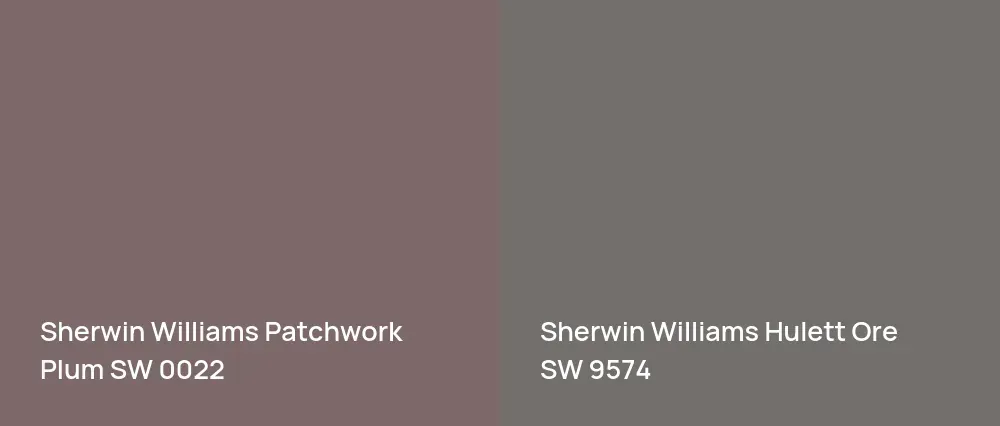 Sherwin Williams Patchwork Plum SW 0022 vs Sherwin Williams Hulett Ore SW 9574