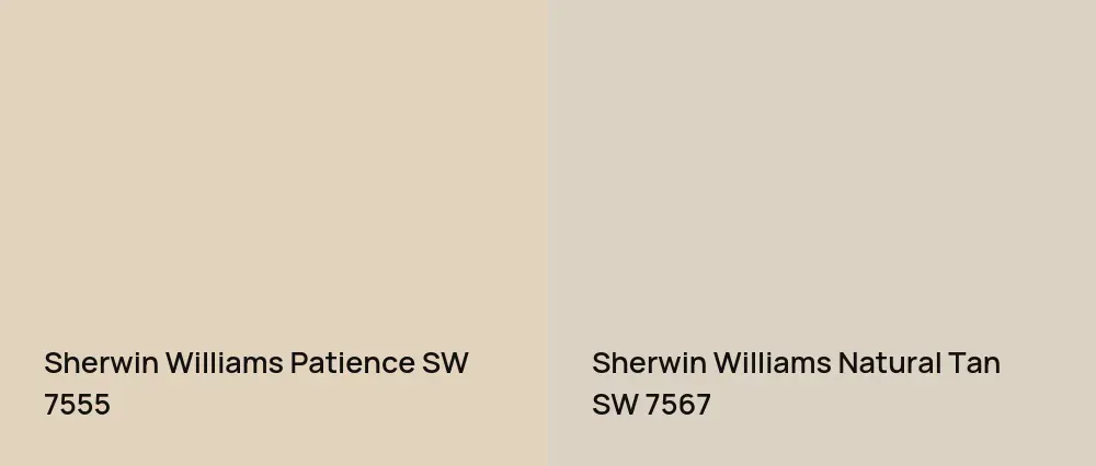 Sherwin Williams Patience SW 7555 vs Sherwin Williams Natural Tan SW 7567
