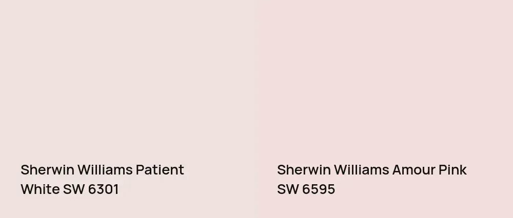 Sherwin Williams Patient White SW 6301 vs Sherwin Williams Amour Pink SW 6595