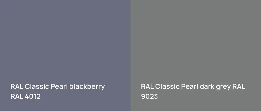RAL Classic  Pearl blackberry RAL 4012 vs RAL Classic Pearl dark grey RAL 9023