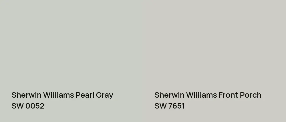 Sherwin Williams Pearl Gray SW 0052 vs Sherwin Williams Front Porch SW 7651
