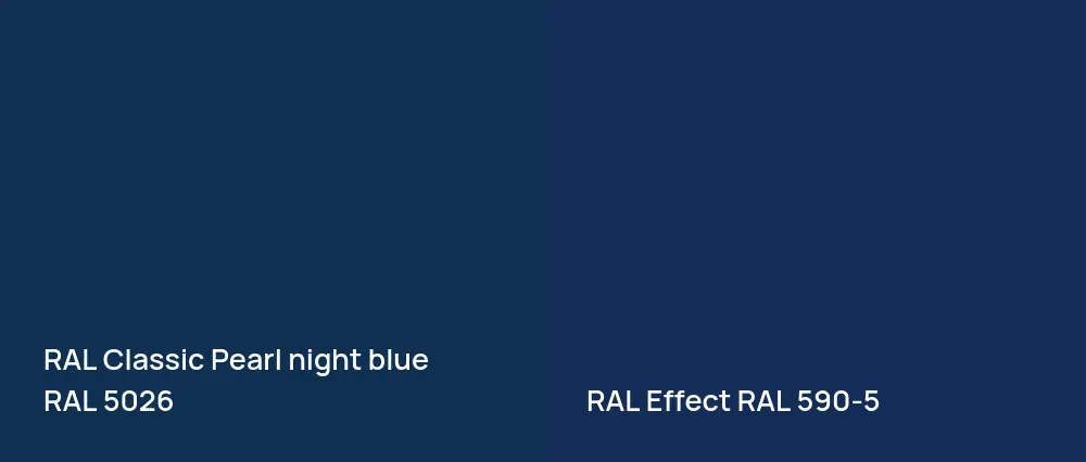 RAL Classic  Pearl night blue RAL 5026 vs RAL Effect  RAL 590-5