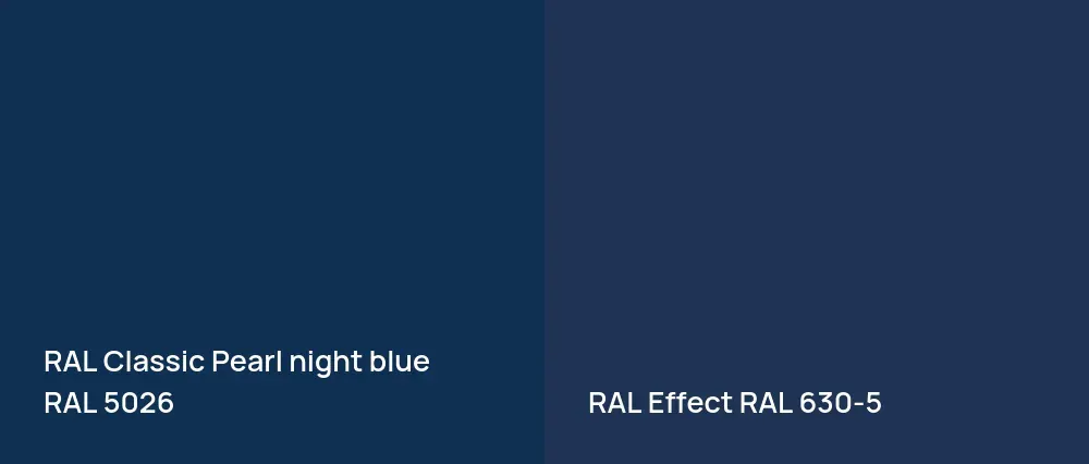 RAL Classic  Pearl night blue RAL 5026 vs RAL Effect  RAL 630-5