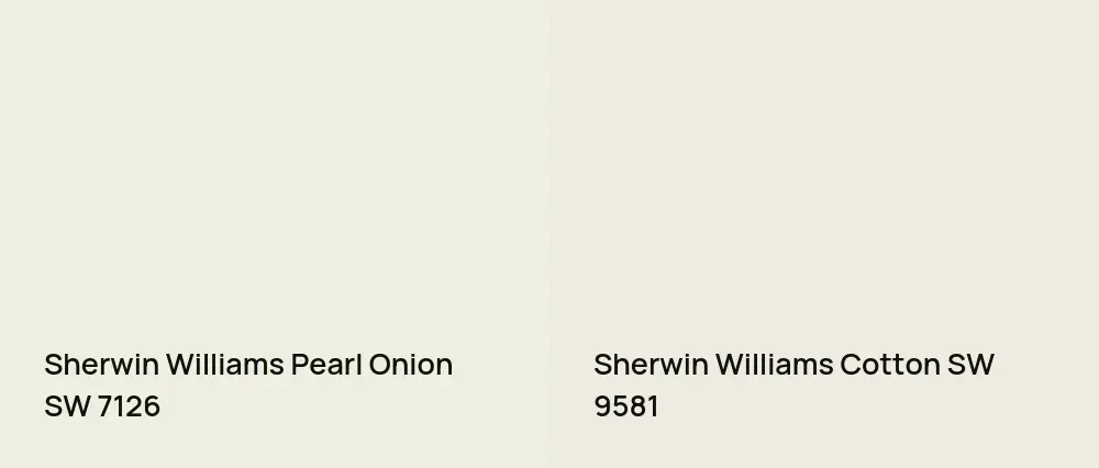 Sherwin Williams Pearl Onion SW 7126 vs Sherwin Williams Cotton SW 9581
