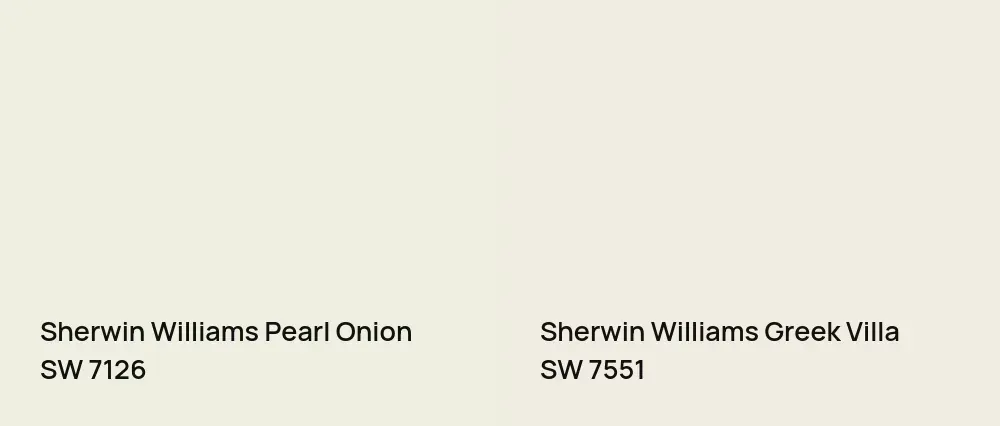 Sherwin Williams Pearl Onion SW 7126 vs Sherwin Williams Greek Villa SW 7551
